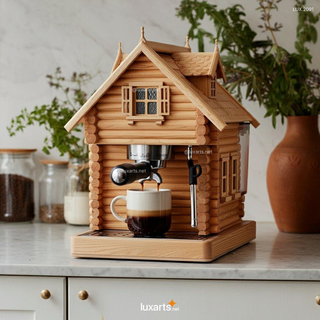 LUX.2091 Log Cabin Inspired Coffee Makers: Rustic, Handcrafted, and Cozy for Your Home log cabin inspired coffee makers 8