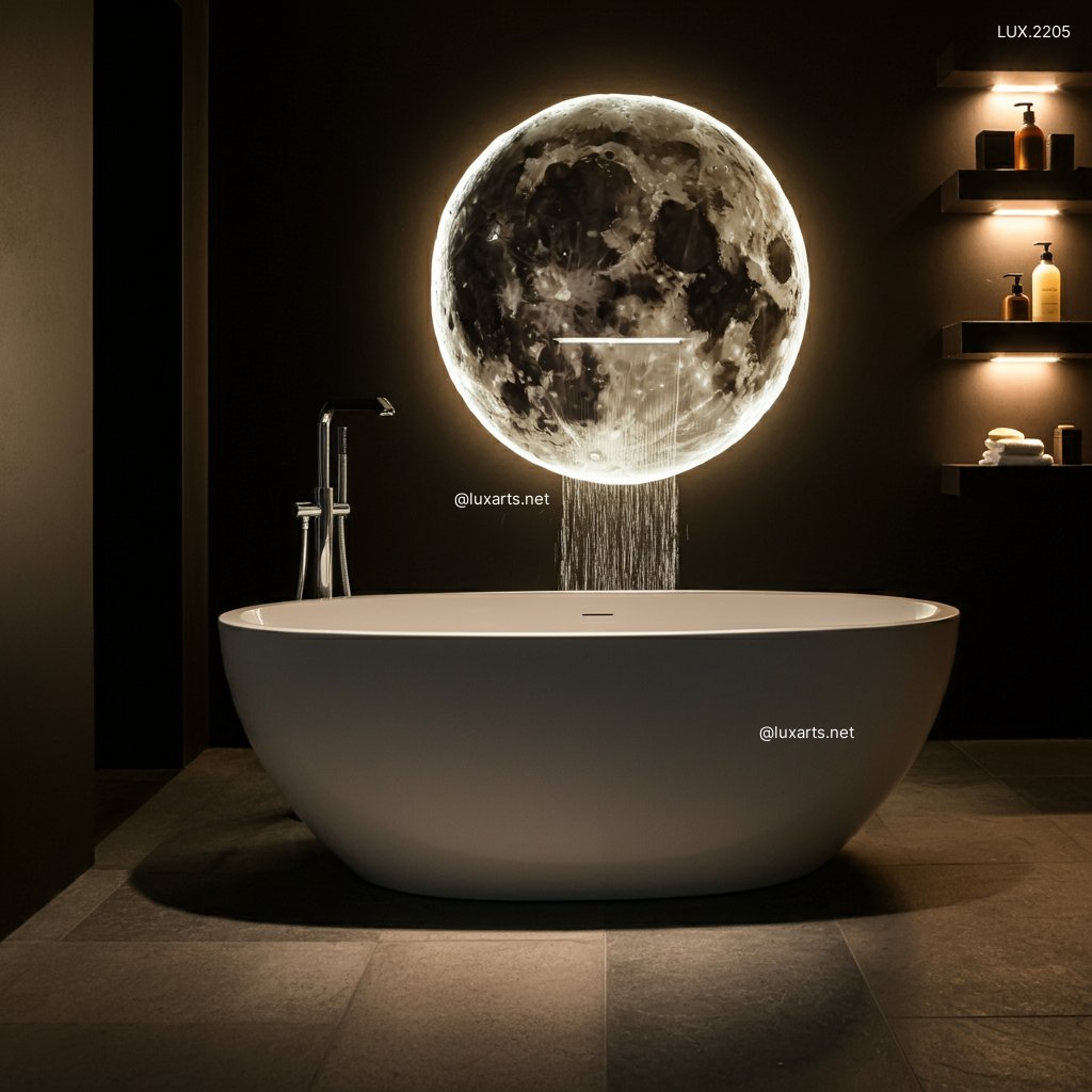 LUX.2205 Moon Waterfall Bathtub | Luxurious Soaking with Celestial Elegance moon waterfall bathtub 1