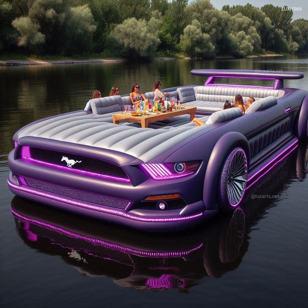 Mustang Inspired Inflatable Lounge Boat | Creative Design for Relaxation on the Water mustang inspired inflatable lounge boat 3