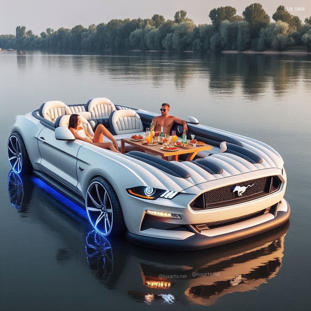 Mustang Inspired Inflatable Lounge Boat | Creative Design for Relaxation on the Water mustang inspired inflatable lounge boat 7