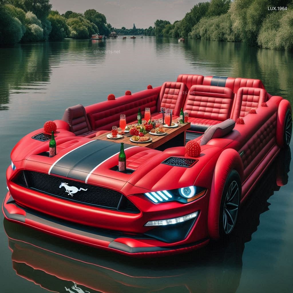 Mustang Inspired Inflatable Lounge Boat | Creative Design for Relaxation on the Water mustang inspired inflatable lounge boat 8