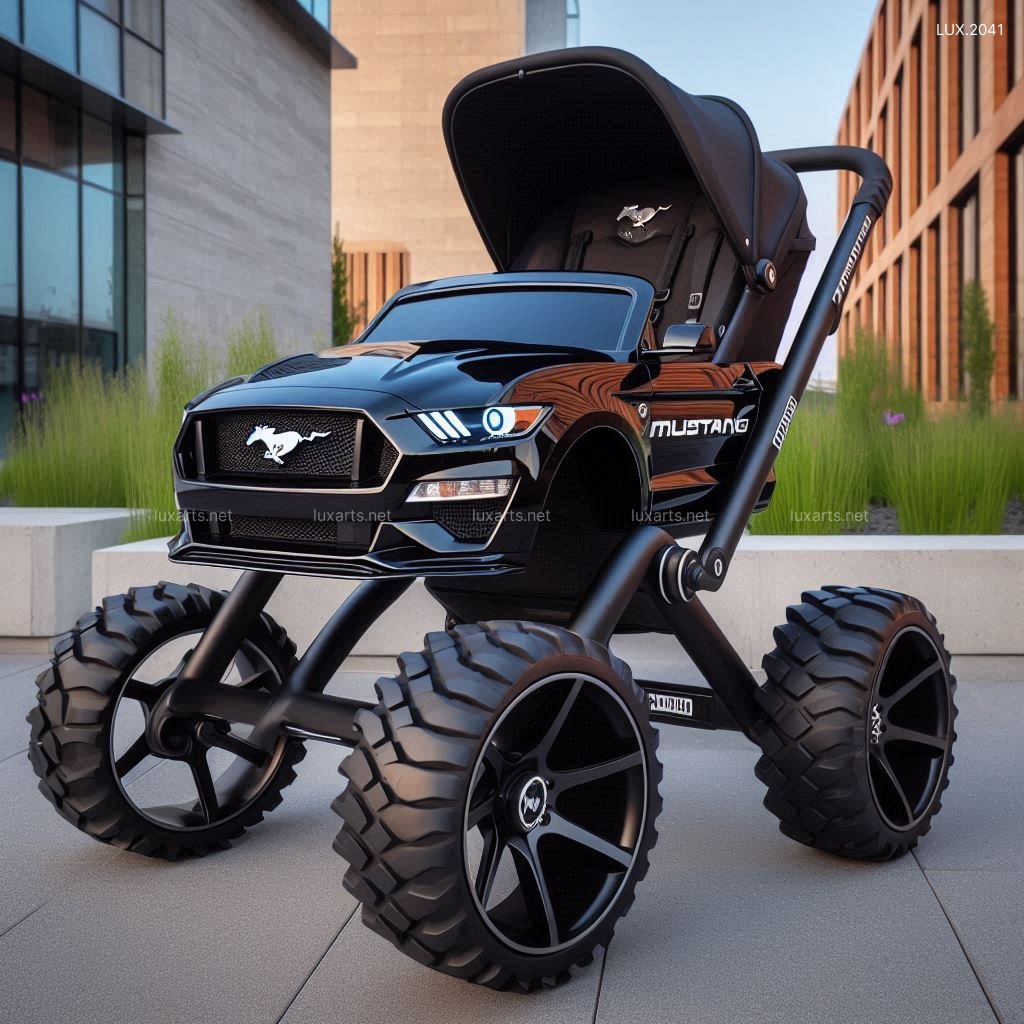 LUX.2041 Mustang Inspired Stroller | Sporty, Car-Inspired Design for Trendy Parents mustang inspired stroller 3