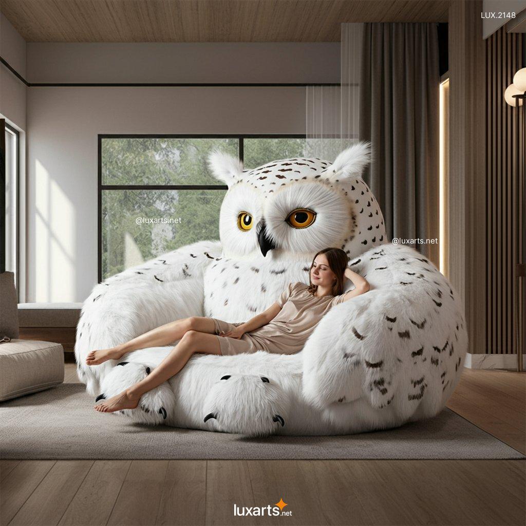 LUX.2148 Owl Fur Loungers: Plush, Soft Loungers - Perfect for Relaxation owl fur loungers 1