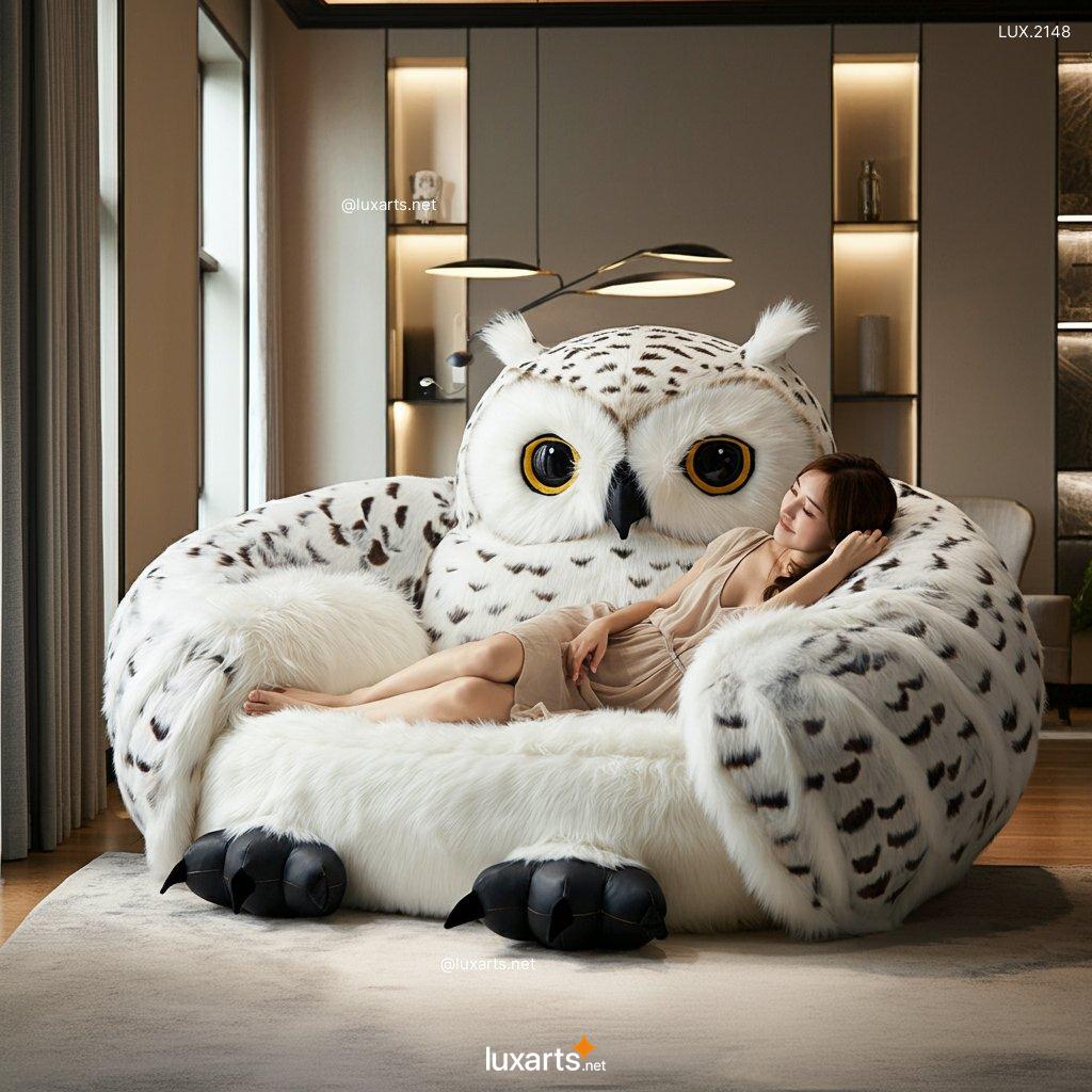 LUX.2148 Owl Fur Loungers: Plush, Soft Loungers - Perfect for Relaxation owl fur loungers 5