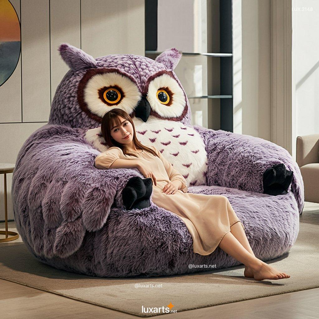 LUX.2148 Owl Fur Loungers: Plush, Soft Loungers - Perfect for Relaxation owl fur loungers 6