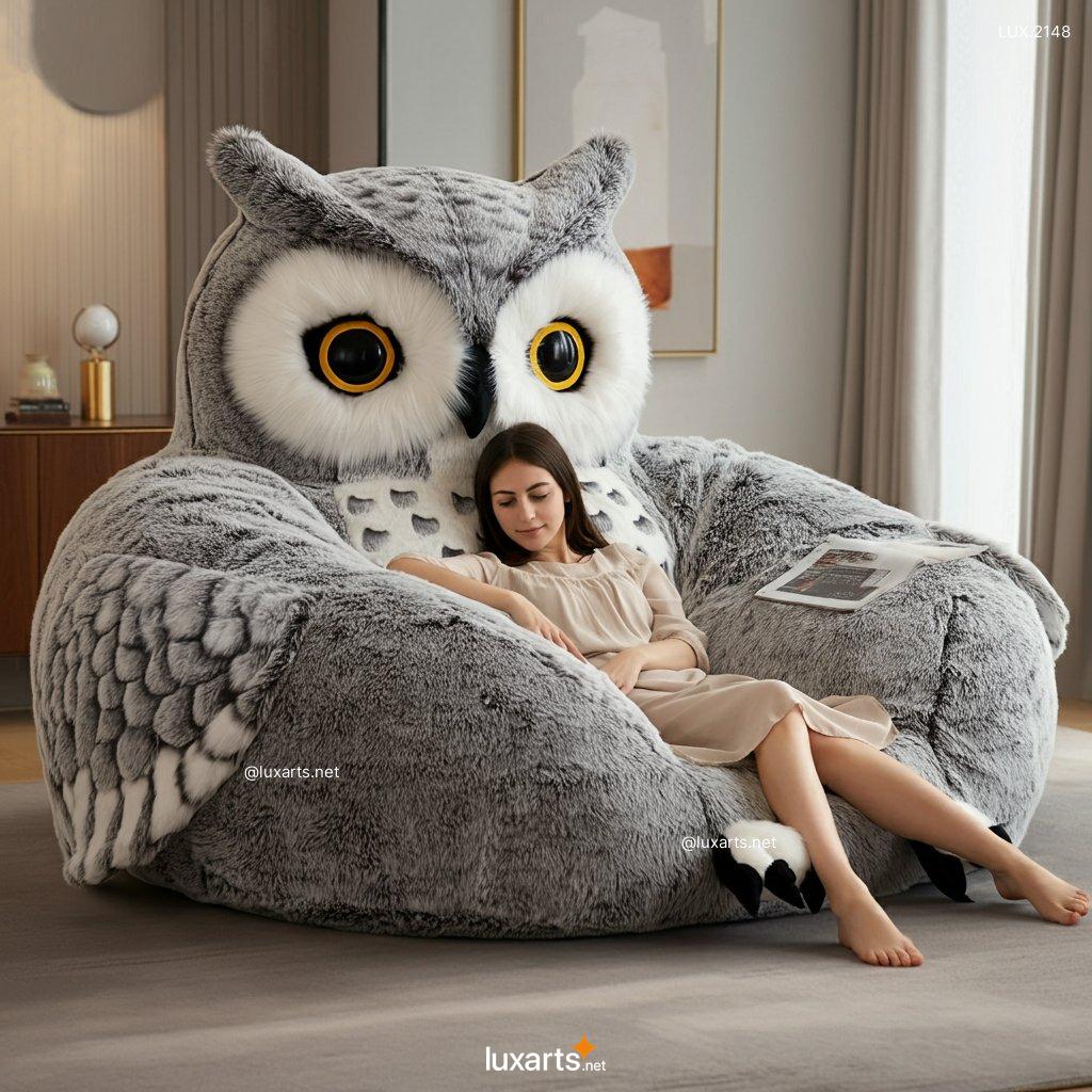 LUX.2148 Owl Fur Loungers: Plush, Soft Loungers - Perfect for Relaxation owl fur loungers 7