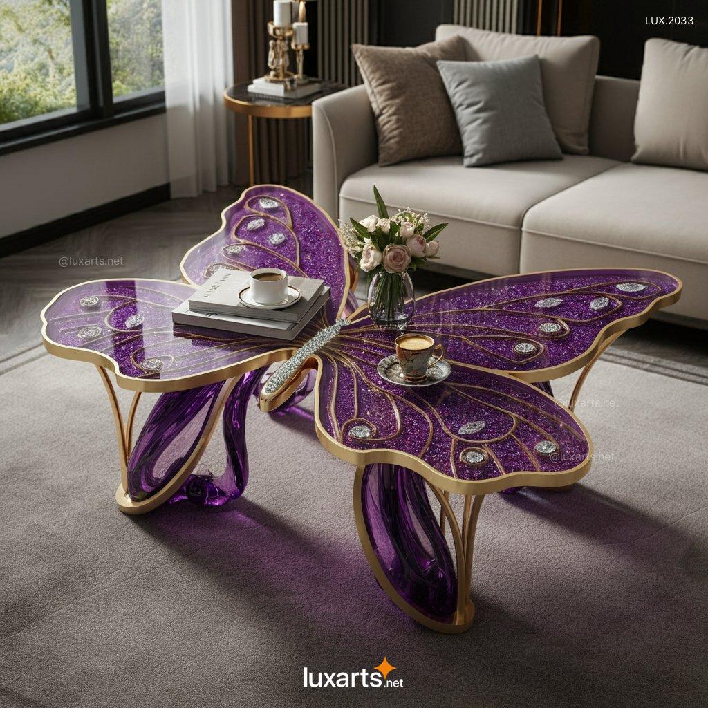 Purple Butterfly Shaped Coffee Table | Elegant, Nature-Inspired Design for Your Living Space purple butterfly shaped coffee table 1