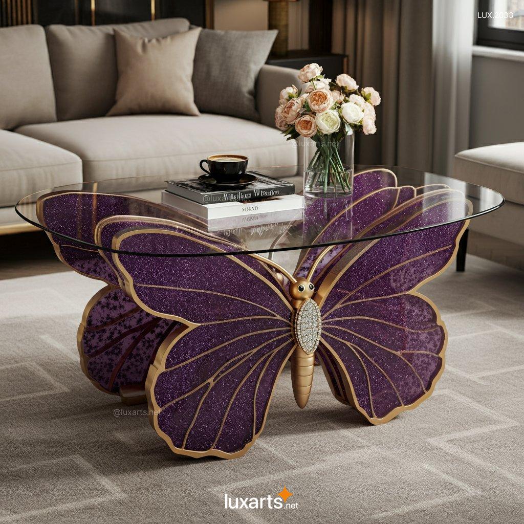 Purple Butterfly Shaped Coffee Table | Elegant, Nature-Inspired Design for Your Living Space purple butterfly shaped coffee table 2