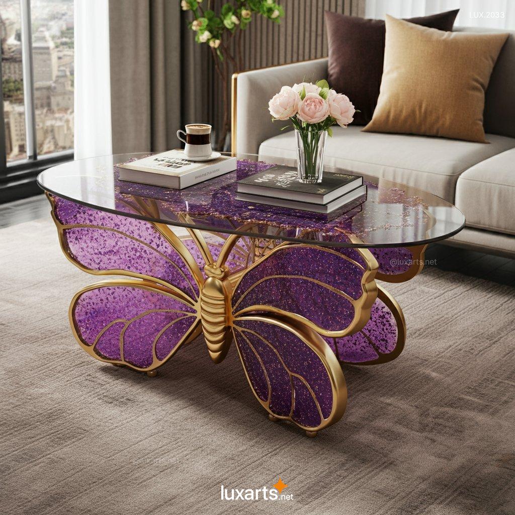 Purple Butterfly Shaped Coffee Table | Elegant, Nature-Inspired Design for Your Living Space purple butterfly shaped coffee table 3