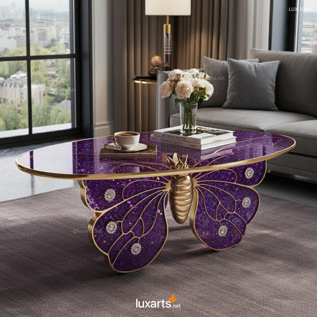 Purple Butterfly Shaped Coffee Table | Elegant, Nature-Inspired Design for Your Living Space purple butterfly shaped coffee table 8