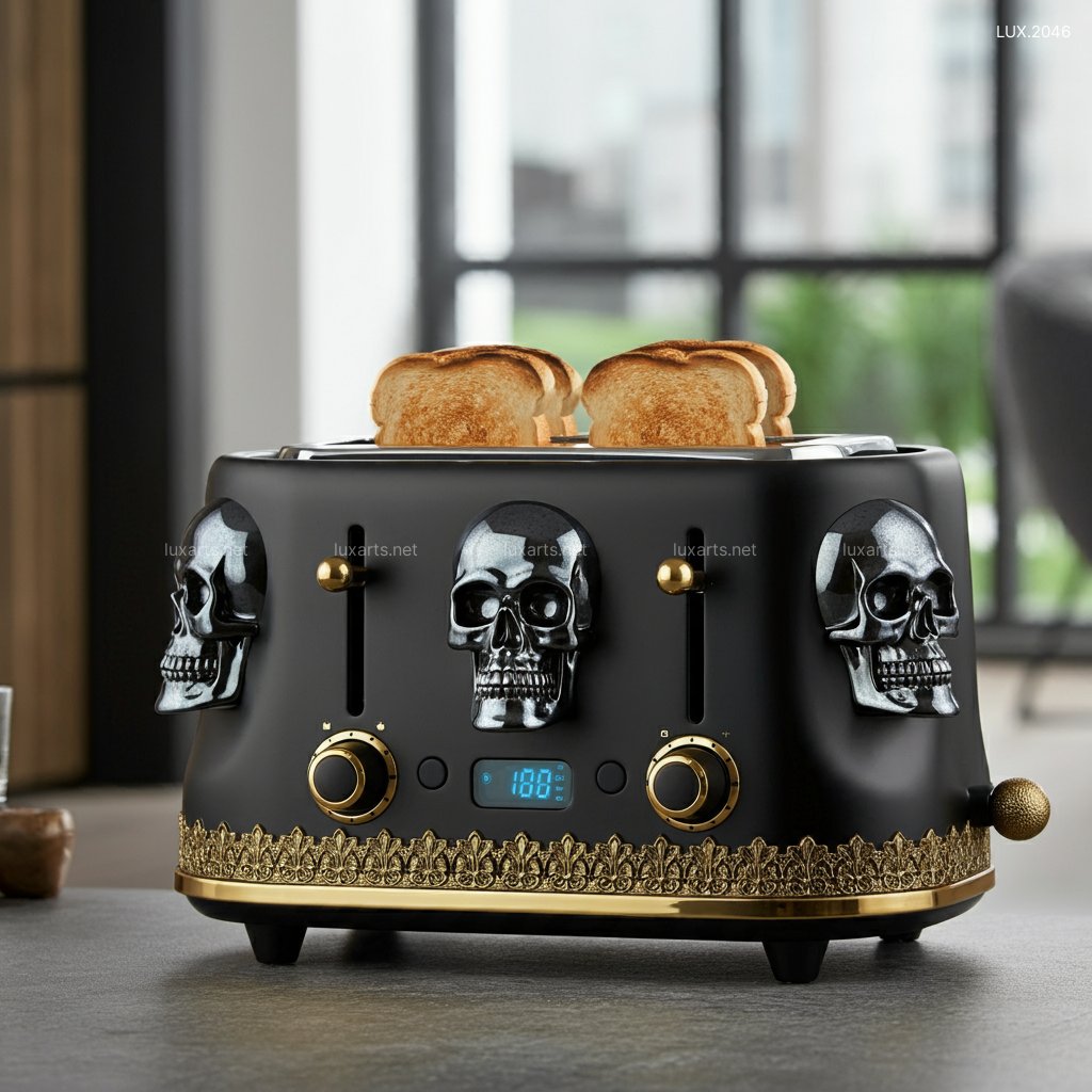 Skull Shaped Toaster | Bold, Spooky Design for a Unique Kitchen Touch skull shaped toaster 10