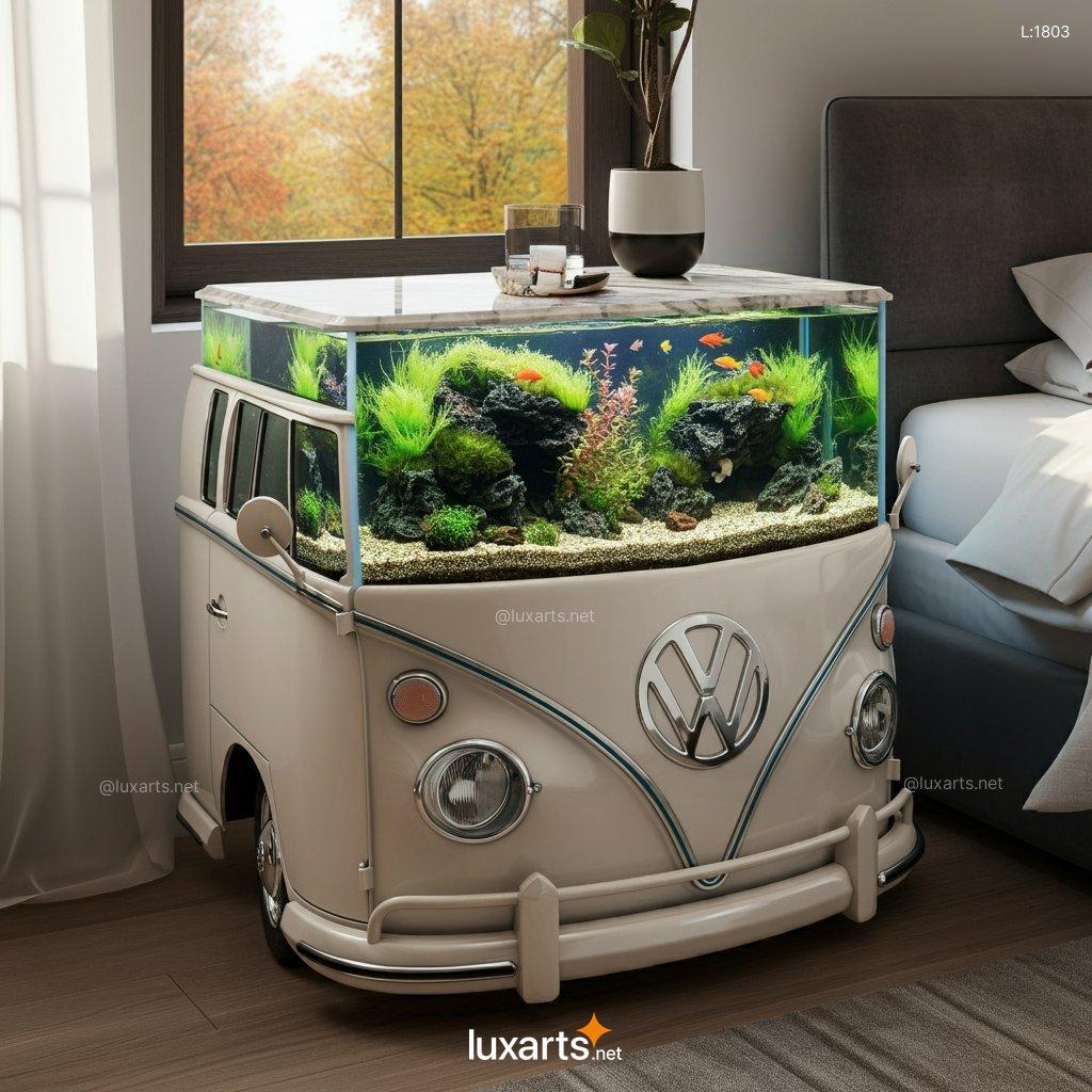 LUX.1803 VW Bus Aquarium Nightstand | Retro-Inspired Furniture with a Marine Twist vw bus aquarium nightstand 1