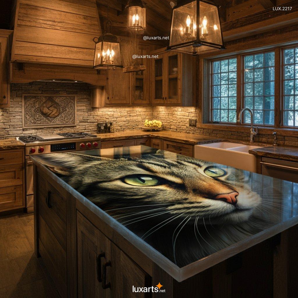 LUX.2217 Epoxy Resin Kitchen Island with a Cat Design: Add a Purr-fect Touch to Your Kitchen epoxy resin kitchen island with a cat design 1