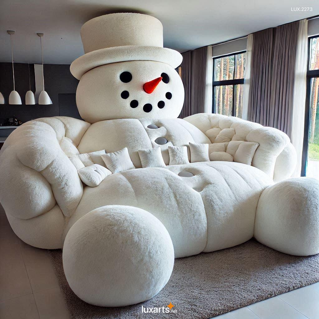 LUX.2273 Giant Snowman Shaped Couch: Plush Snowman Sofa - Soft, Cozy, and Fun giant snowman shaped couch 1