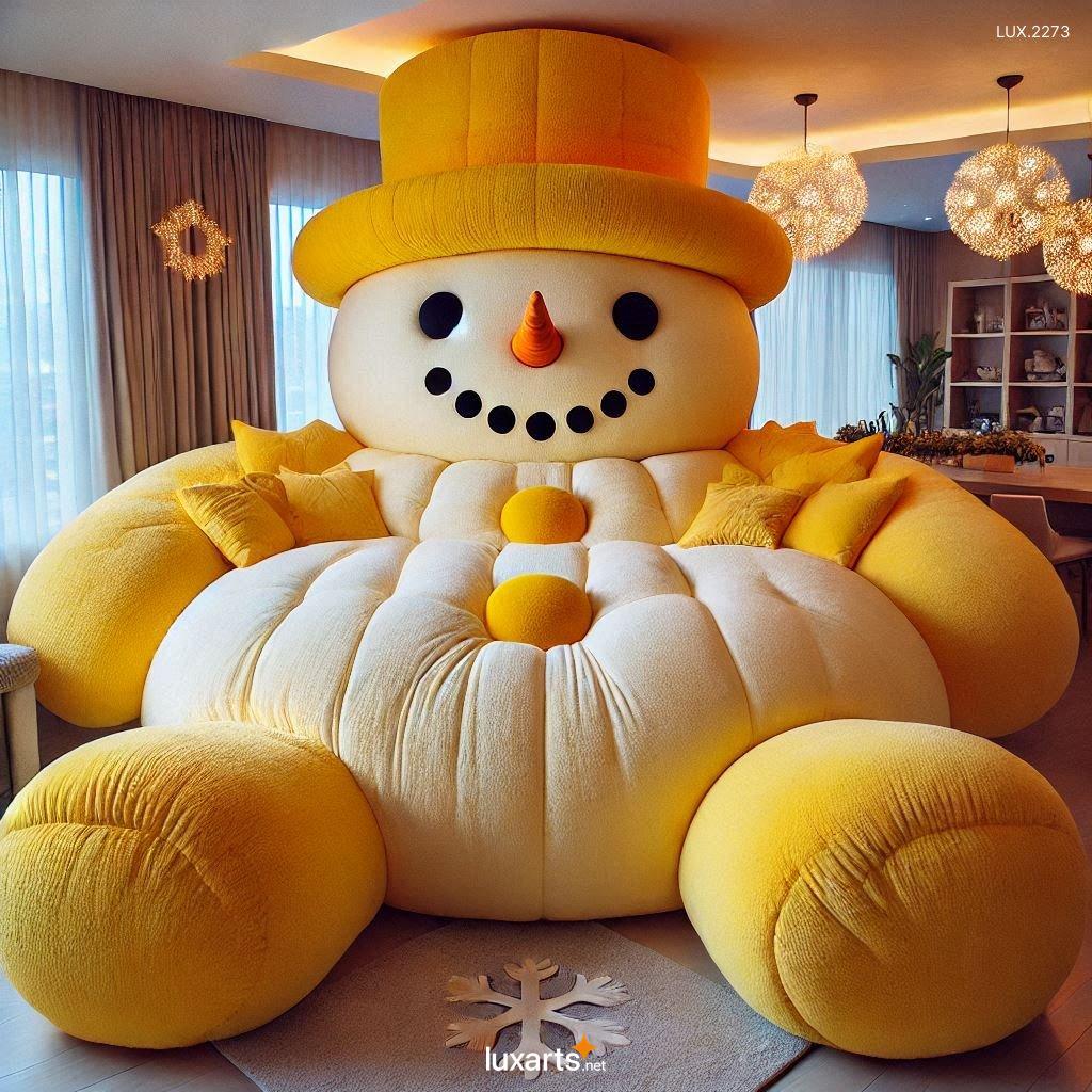 LUX.2273 Giant Snowman Shaped Couch: Plush Snowman Sofa - Soft, Cozy, and Fun giant snowman shaped couch 2