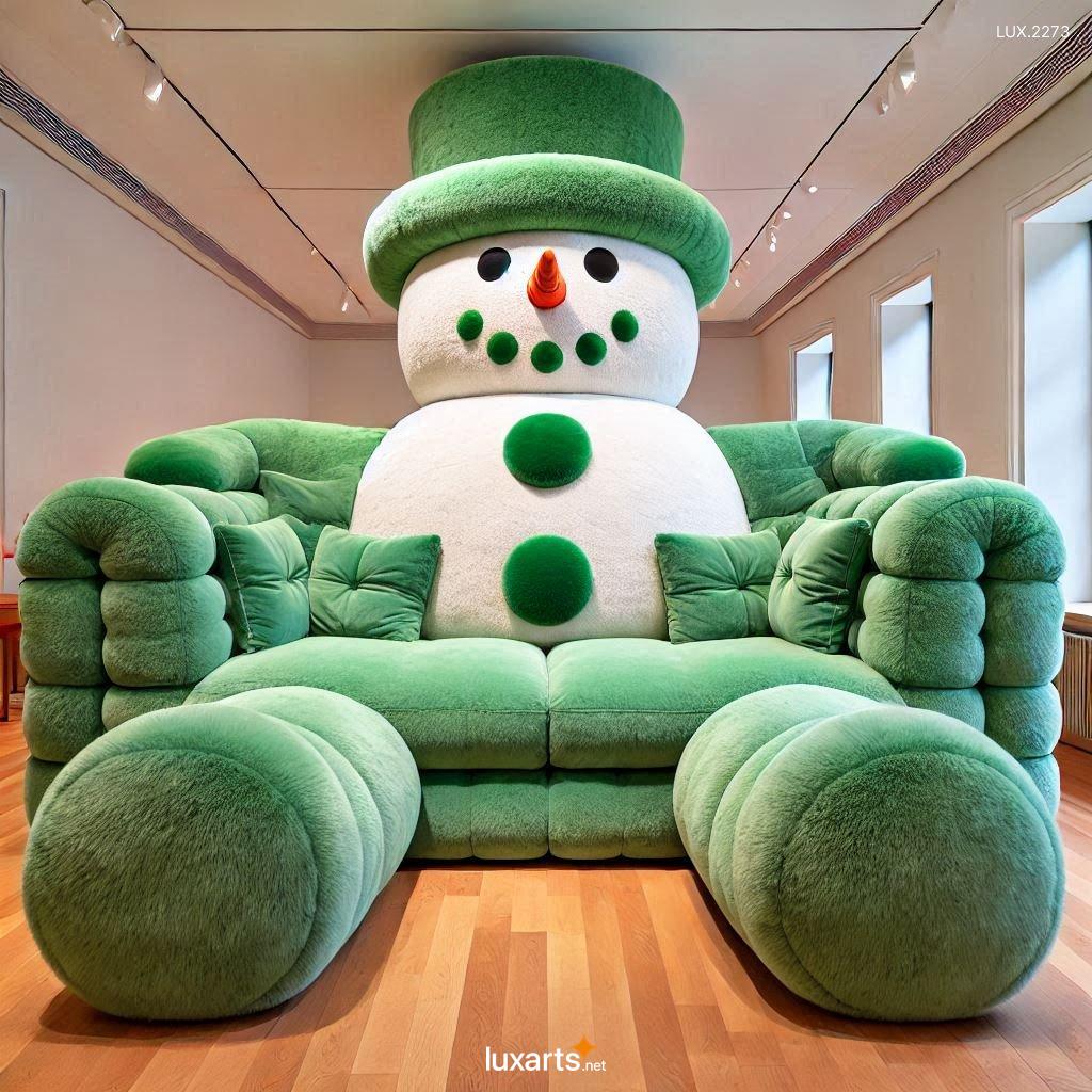 LUX.2273 Giant Snowman Shaped Couch: Plush Snowman Sofa - Soft, Cozy, and Fun giant snowman shaped couch 3