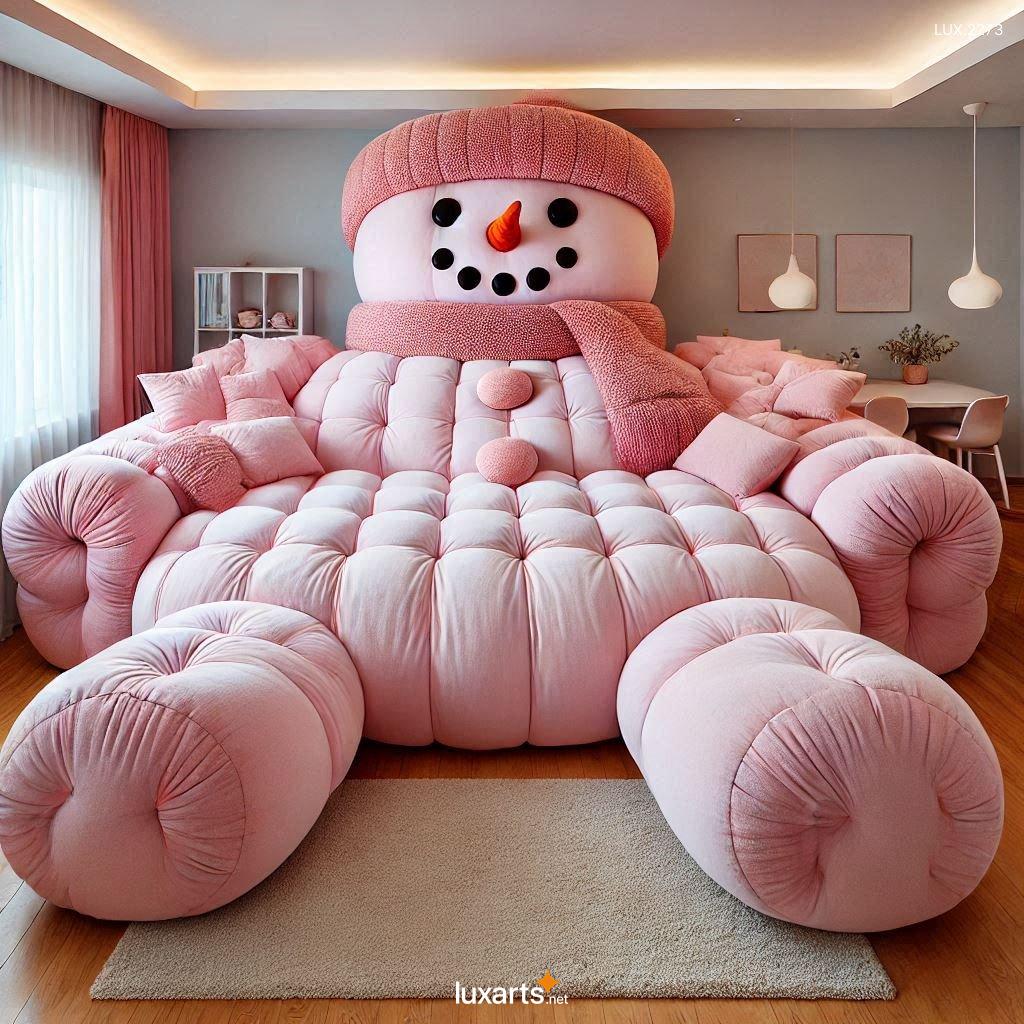 LUX.2273 Giant Snowman Shaped Couch: Plush Snowman Sofa - Soft, Cozy, and Fun giant snowman shaped couch 5