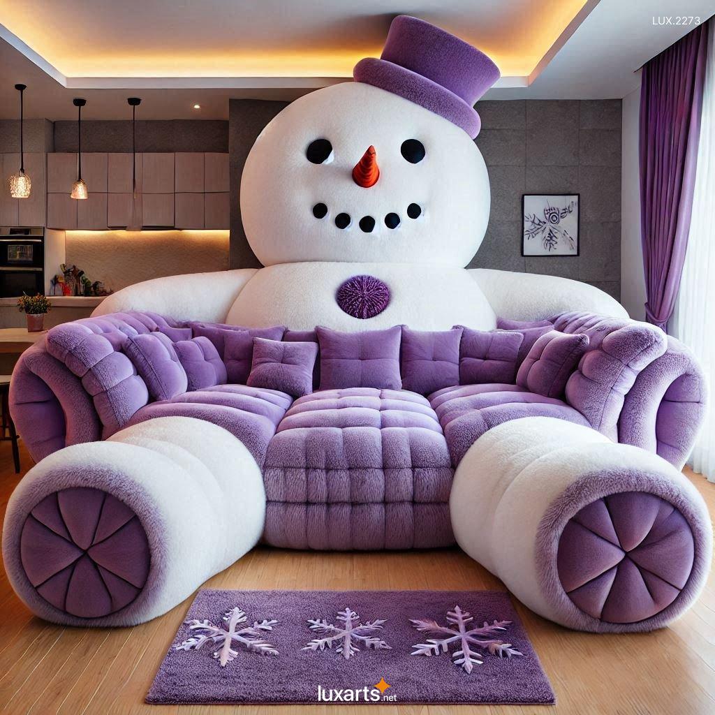 LUX.2273 Giant Snowman Shaped Couch: Plush Snowman Sofa - Soft, Cozy, and Fun giant snowman shaped couch 6