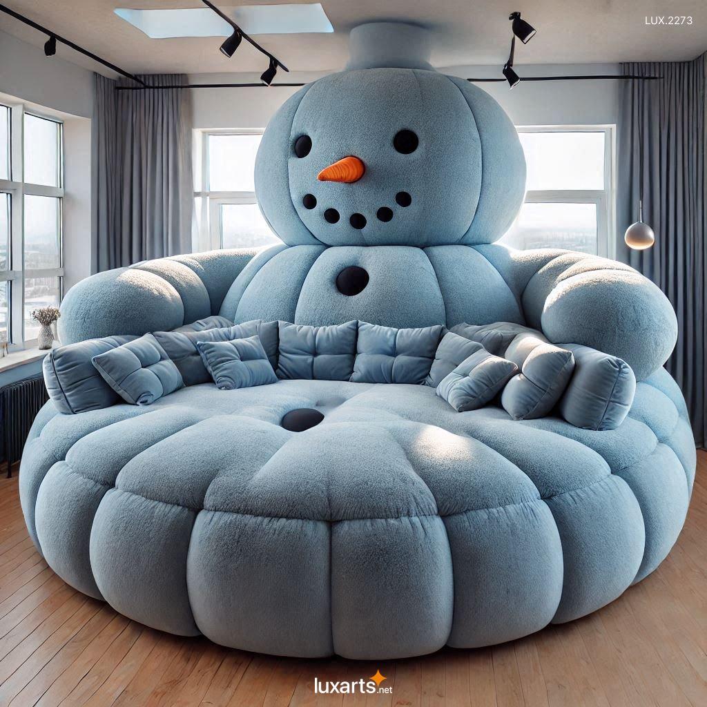 LUX.2273 Giant Snowman Shaped Couch: Plush Snowman Sofa - Soft, Cozy, and Fun giant snowman shaped couch 7