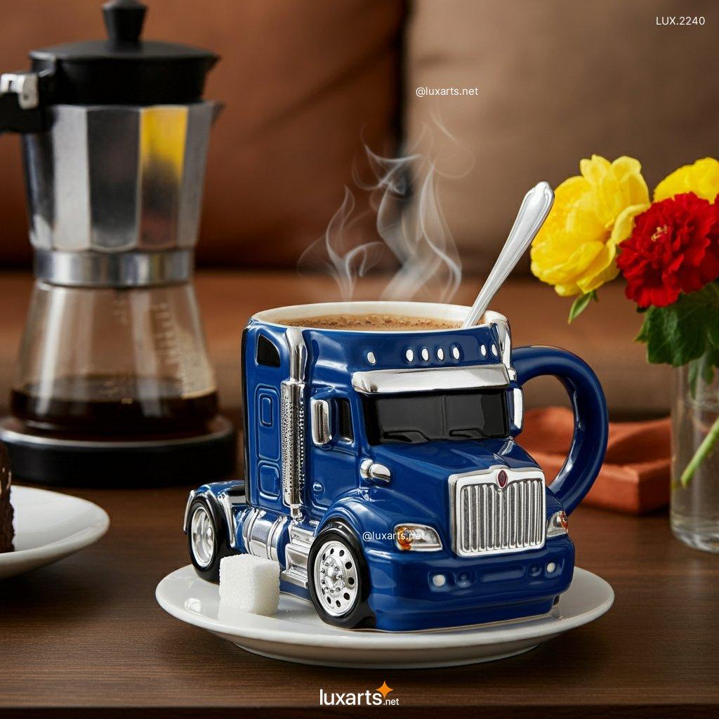 LUX.2241 Semi-Truck Shaped Coffee Mug: Unique & Creative Truck Lover's Mug semi truck shaped coffee mug 1