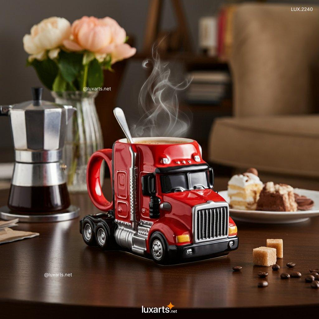 LUX.2241 Semi-Truck Shaped Coffee Mug: Unique & Creative Truck Lover's Mug semi truck shaped coffee mug 3