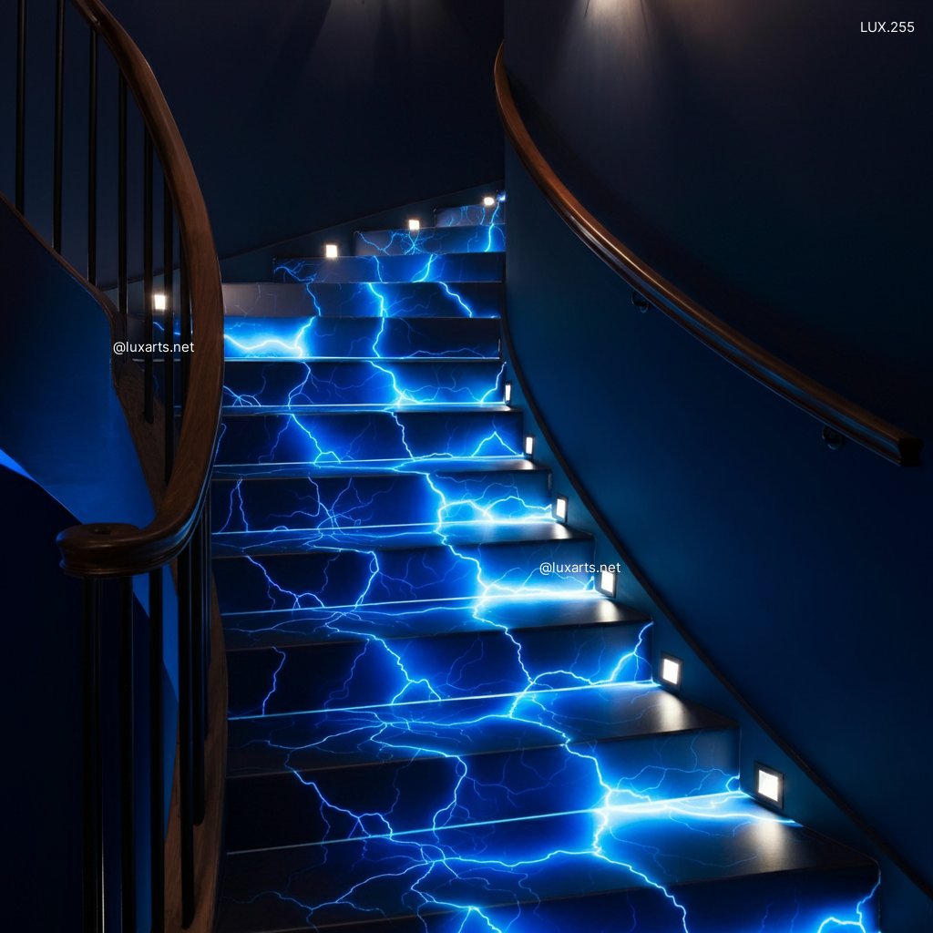 LUX.2239	Electrify Your Home with Thunderbolt Themed Staircases | Lightning-Inspired Elegance thunderbolt themed staircases 1