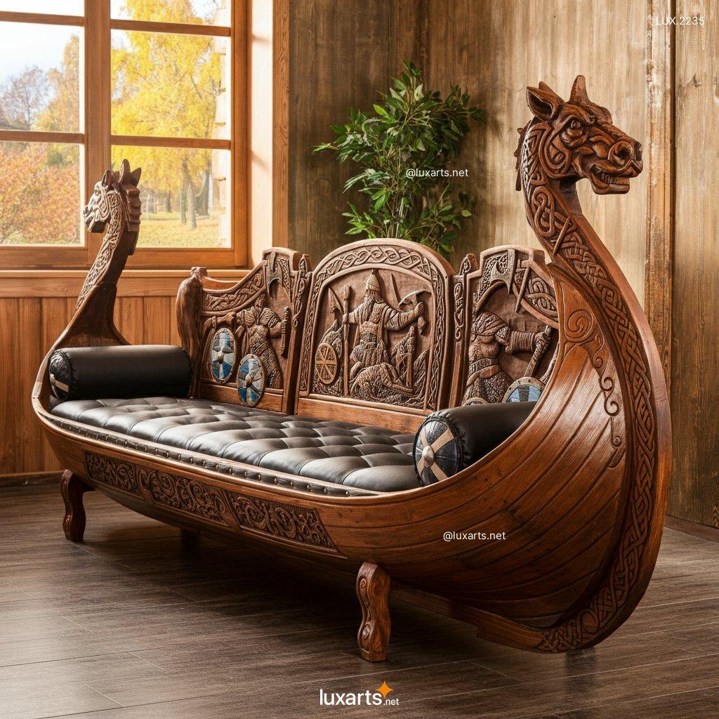 LUX.2235 Viking Longboat Shaped Sofa | Epic Seating for Nautical Enthusiasts viking longboat inspired sofa 13