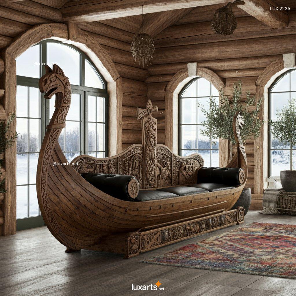 LUX.2235 Viking Longboat Shaped Sofa | Epic Seating for Nautical Enthusiasts viking longboat inspired sofa 5