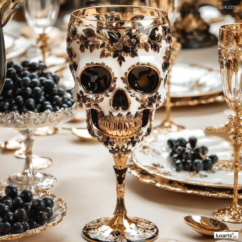 LUX.2255 Skull wine glass: Wine Glass Skull Design Unique & Gothic Barware for Your Home wine glass skull design 5