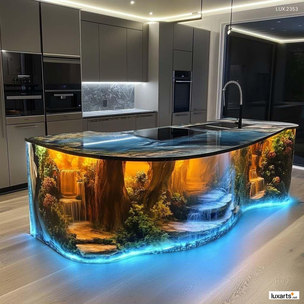 LUX.2353 Artistic Epoxy Kitchen Island Designs: The Ultimate Fusion of Art and Functionality artistic epoxy kitchen island designs 11