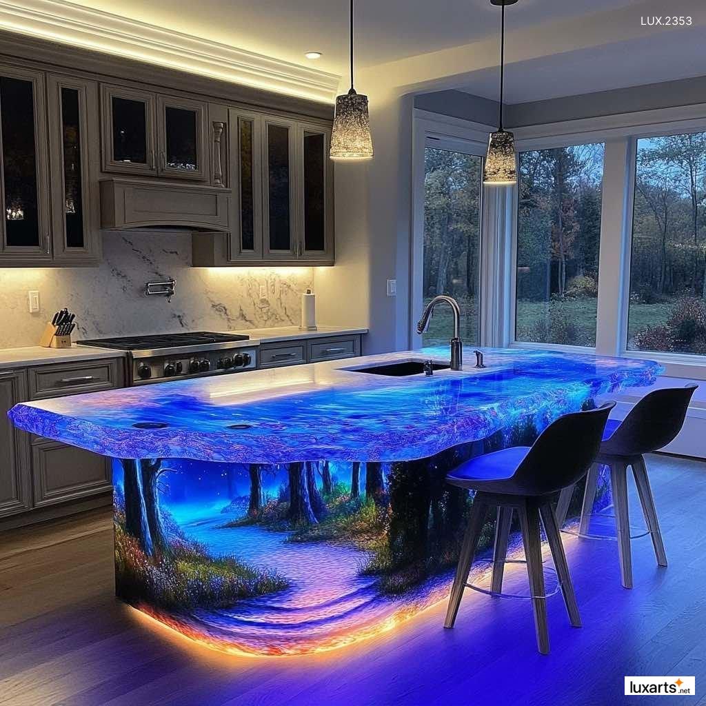 LUX.2353 Artistic Epoxy Kitchen Island Designs: The Ultimate Fusion of Art and Functionality artistic epoxy kitchen island designs 12