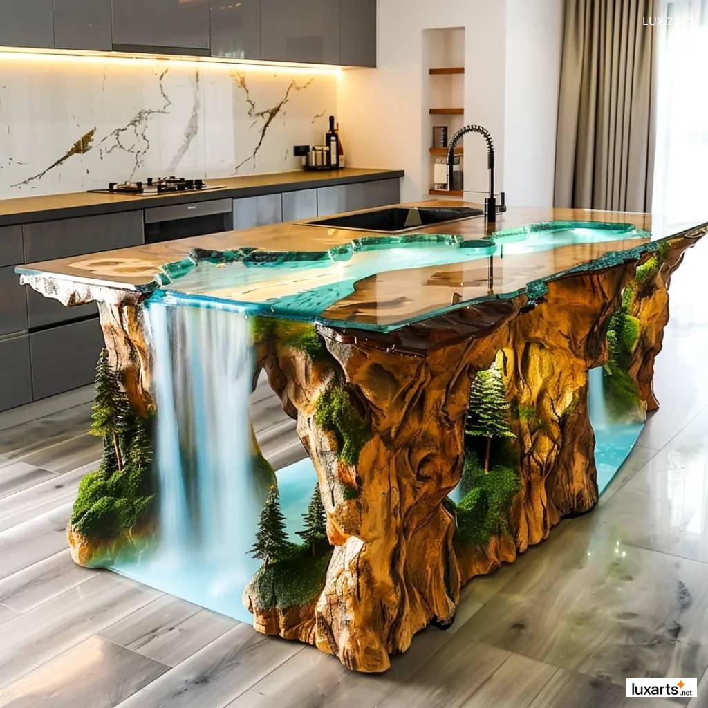 LUX.2353 Artistic Epoxy Kitchen Island Designs: The Ultimate Fusion of Art and Functionality artistic epoxy kitchen island designs 13