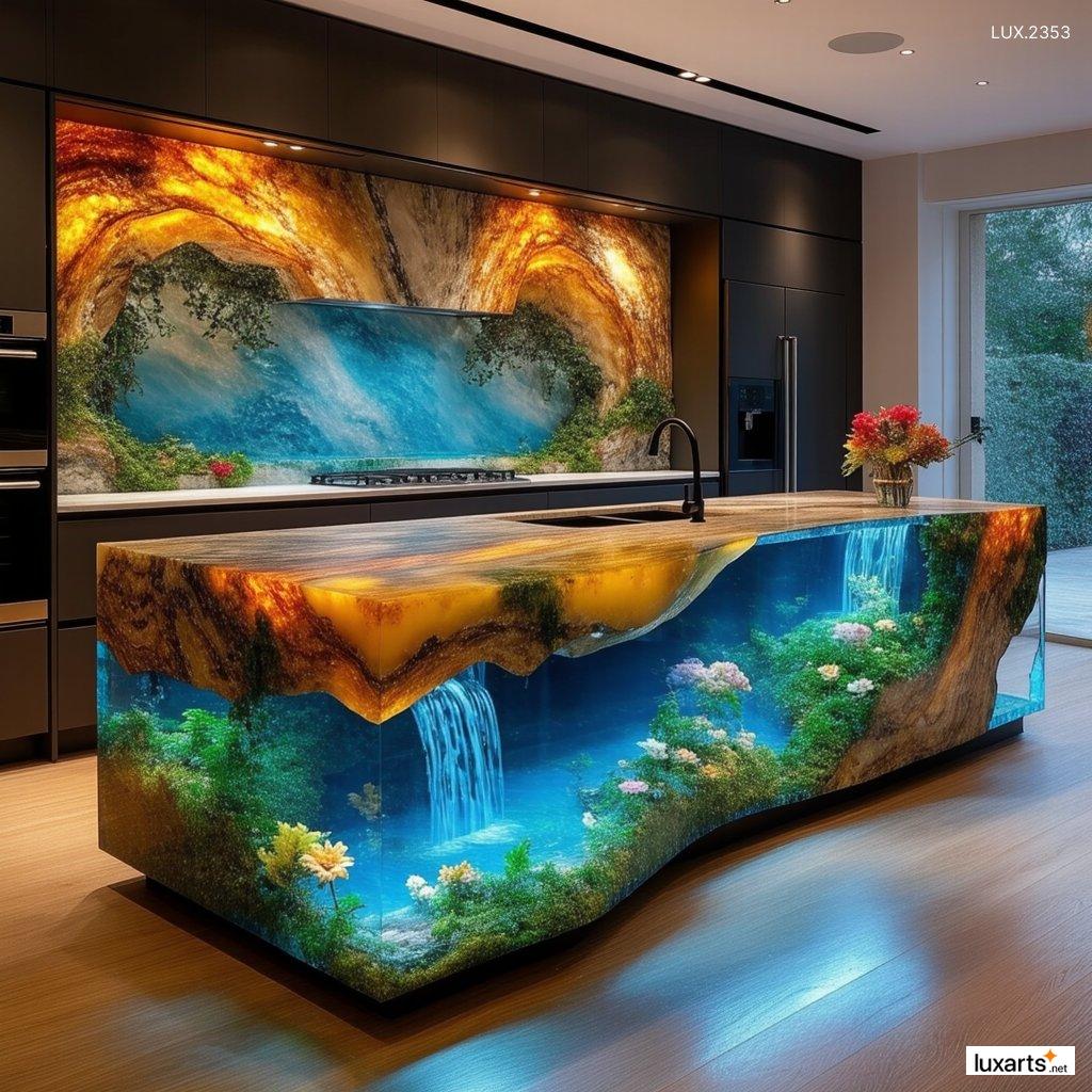 LUX.2353 Artistic Epoxy Kitchen Island Designs: The Ultimate Fusion of Art and Functionality artistic epoxy kitchen island designs 3