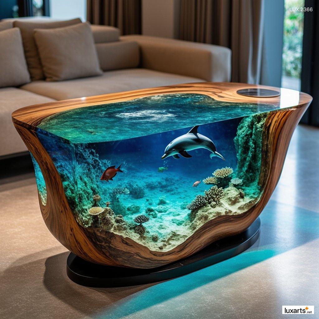 LUX.2366 Dolphin Epoxy Coffee Tables: Stunning Ocean-Inspired Furniture for a Coastal Vibe dolphin epoxy coffee tables 11