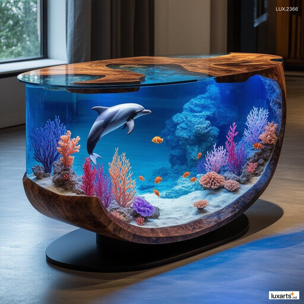 LUX.2366 Dolphin Epoxy Coffee Tables: Stunning Ocean-Inspired Furniture for a Coastal Vibe dolphin epoxy coffee tables 3