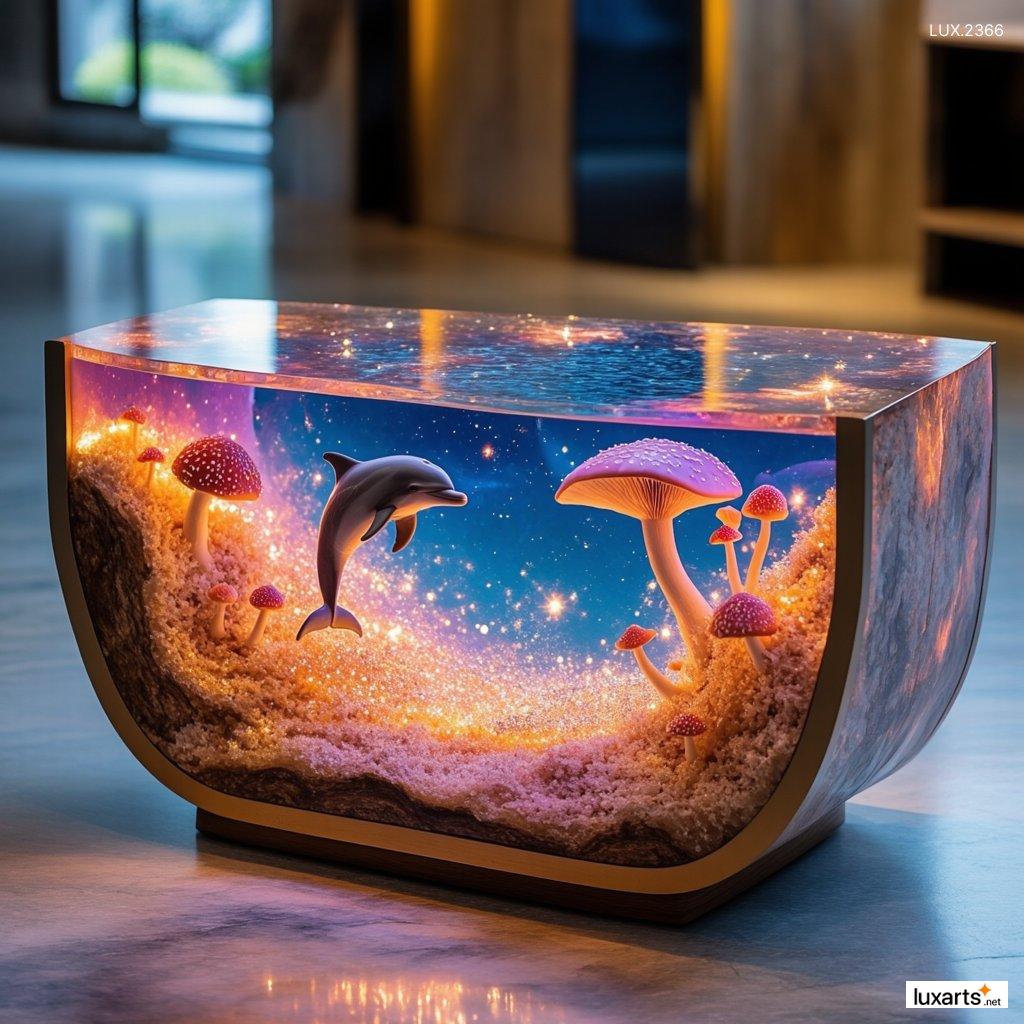 LUX.2366 Dolphin Epoxy Coffee Tables: Stunning Ocean-Inspired Furniture for a Coastal Vibe dolphin epoxy coffee tables 4