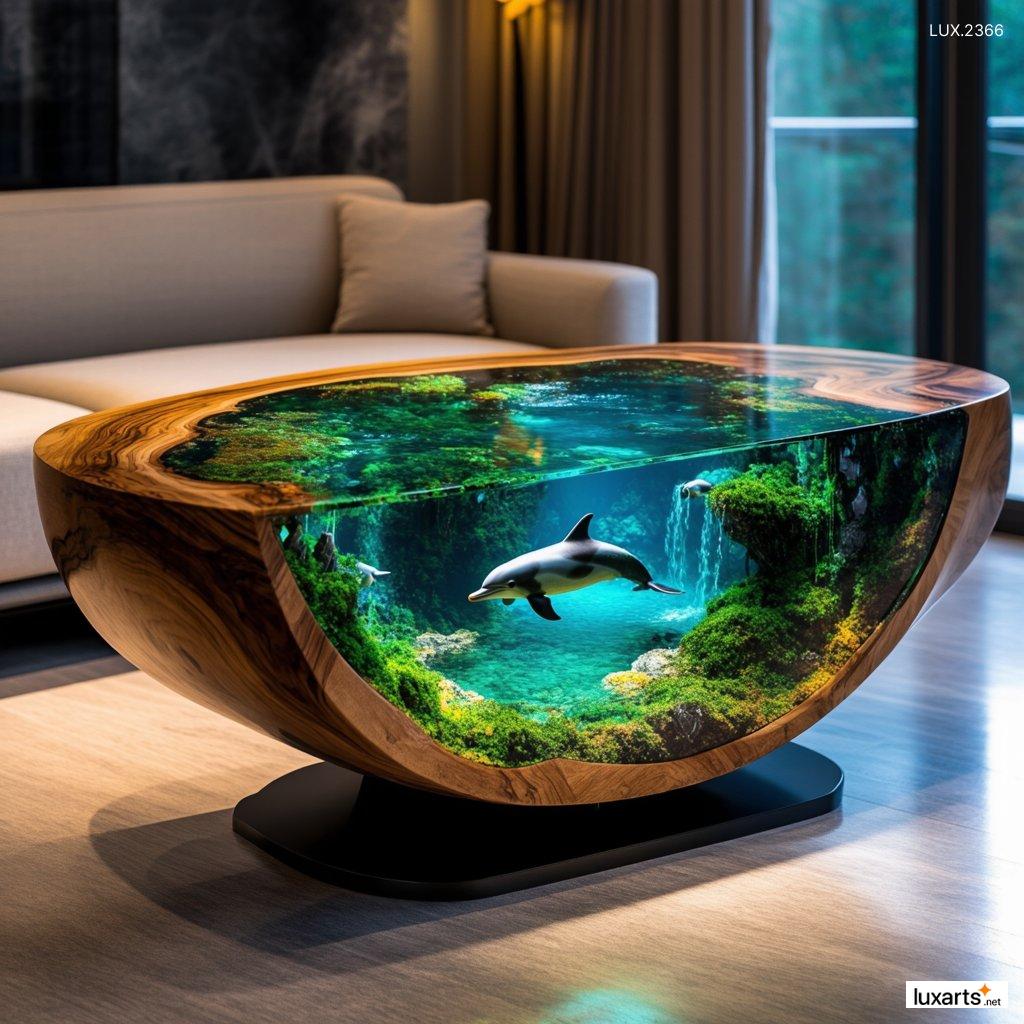 LUX.2366 Dolphin Epoxy Coffee Tables: Stunning Ocean-Inspired Furniture for a Coastal Vibe dolphin epoxy coffee tables 6