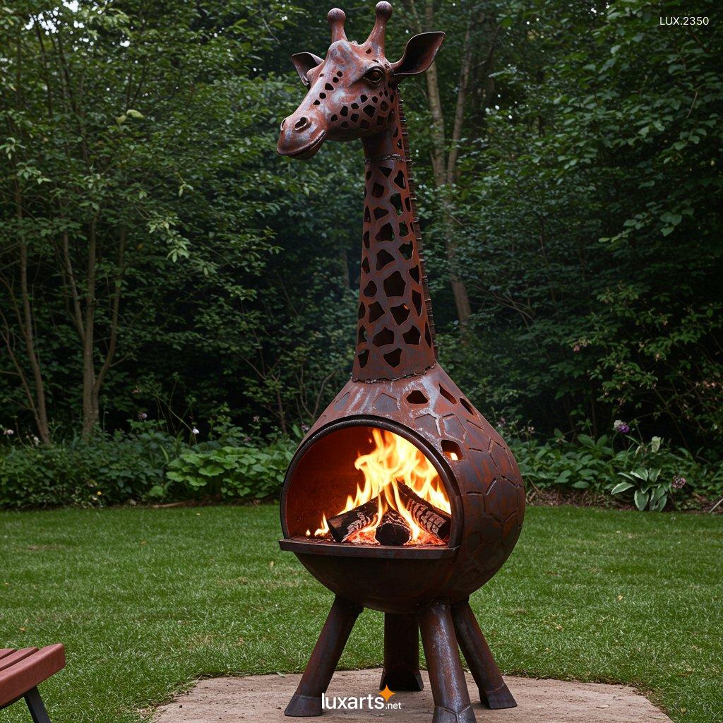 LUX.2350 Giraffe Shaped Outdoor Fireplace: Unique and Whimsical Garden Centerpiece giraffe shaped outdoor fireplace 2