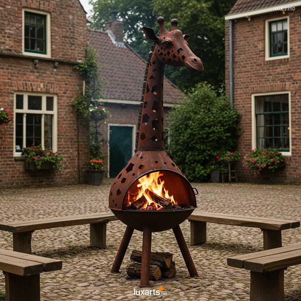 LUX.2350 Giraffe Shaped Outdoor Fireplace: Unique and Whimsical Garden Centerpiece giraffe shaped outdoor fireplace 4