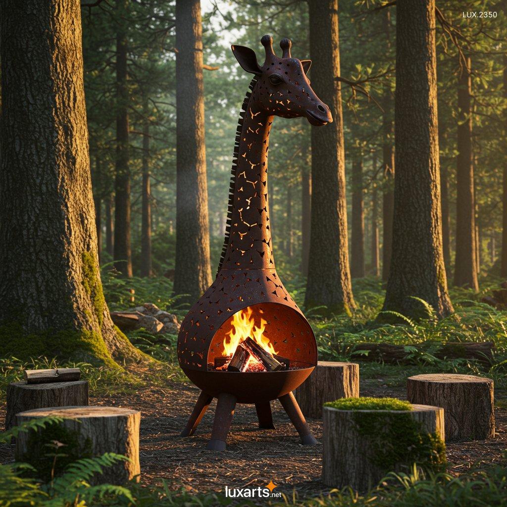 LUX.2350 Giraffe Shaped Outdoor Fireplace: Unique and Whimsical Garden Centerpiece giraffe shaped outdoor fireplace 5