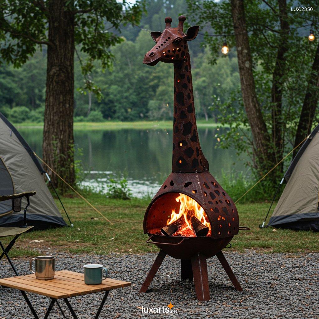 LUX.2350 Giraffe Shaped Outdoor Fireplace: Unique and Whimsical Garden Centerpiece giraffe shaped outdoor fireplace 6