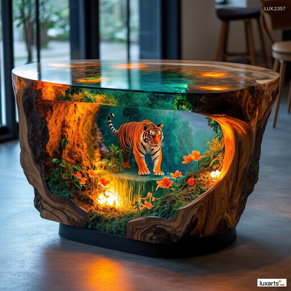 LUX.2357 Tiger Epoxy Coffee Tables Designs: Unique and Striking Furniture Ideas for Modern Homes tiger epoxy coffee tables designs 1