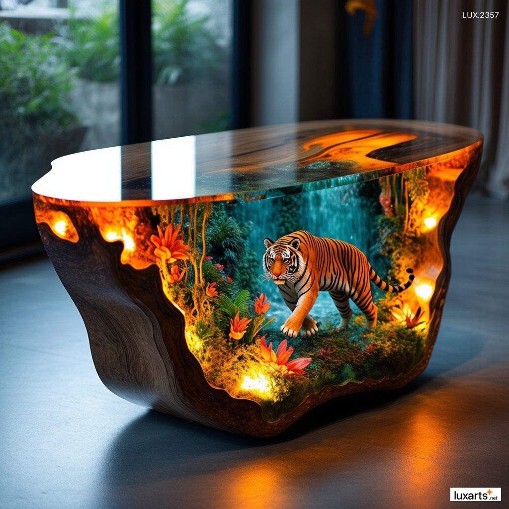 LUX.2357 Tiger Epoxy Coffee Tables Designs: Unique and Striking Furniture Ideas for Modern Homes tiger epoxy coffee tables designs 3