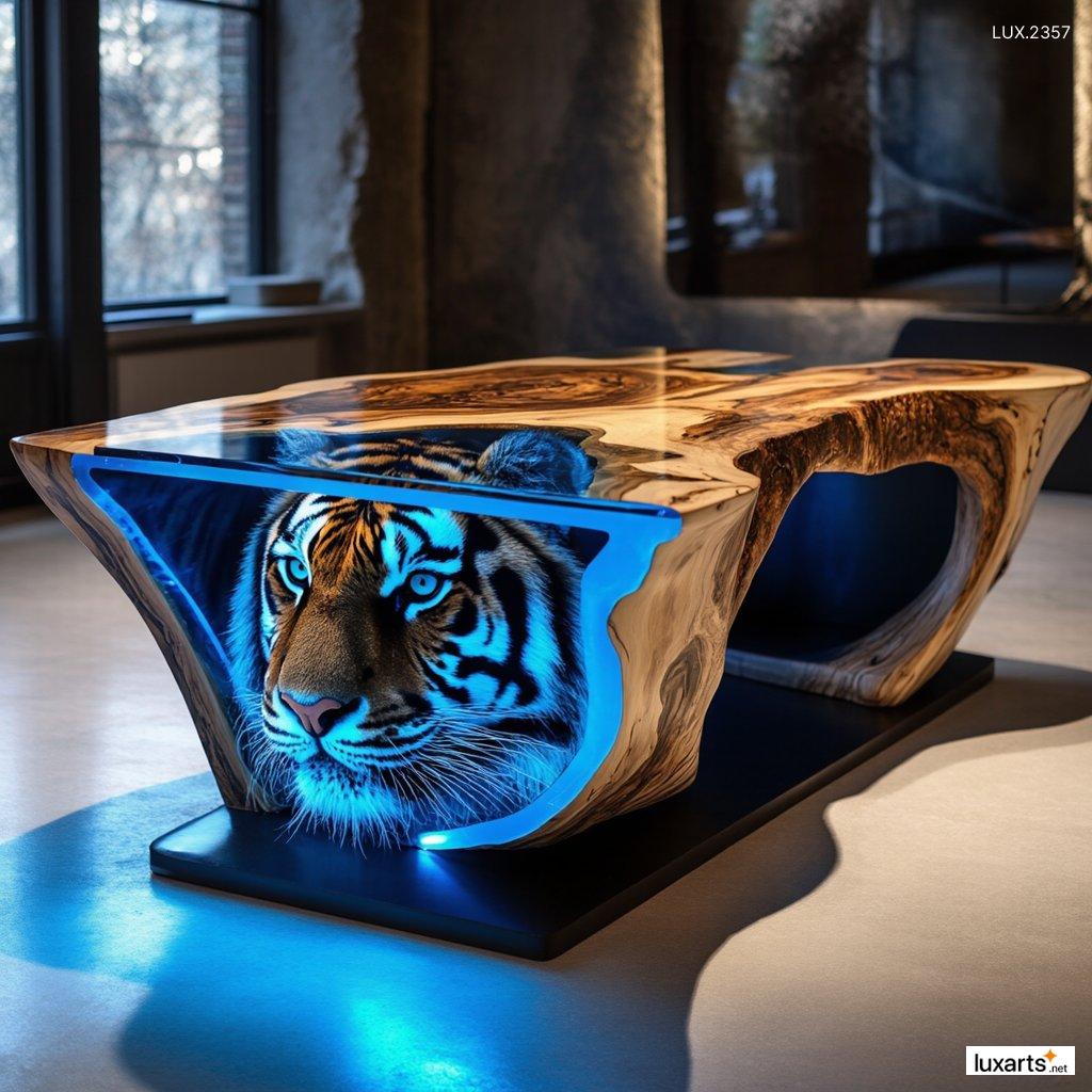 LUX.2357 Tiger Epoxy Coffee Tables Designs: Unique and Striking Furniture Ideas for Modern Homes tiger epoxy coffee tables designs 9