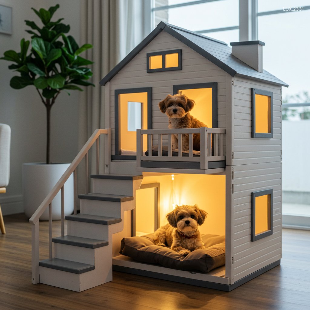 LUX.2331 Two-Story Dog Houses: Luxury Pet Homes for Your Furry Friends two storey dog houses 1