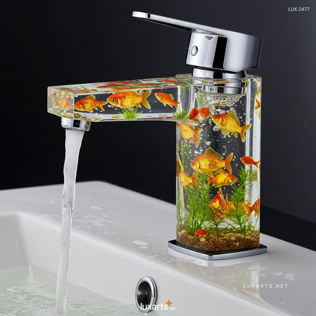 LUX.2477	Decorative Glass Faucets with Aquatic Themes: Perfect for Ocean-Inspired Interiors aquarium inspired epoxy resin faucet 2