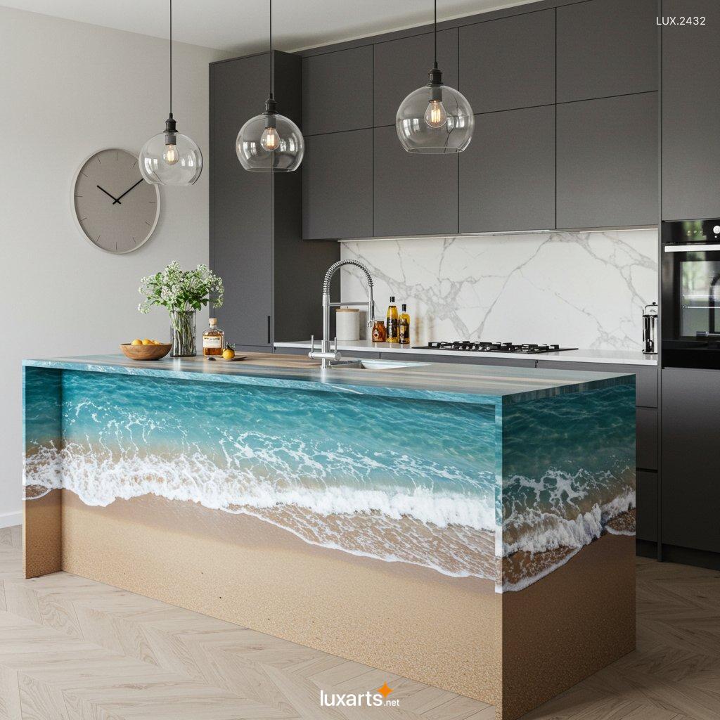 LUX.2432	Epoxy Beach Countertop: Stunning Coastal Design for Your Kitchen epoxy beach countertop 3