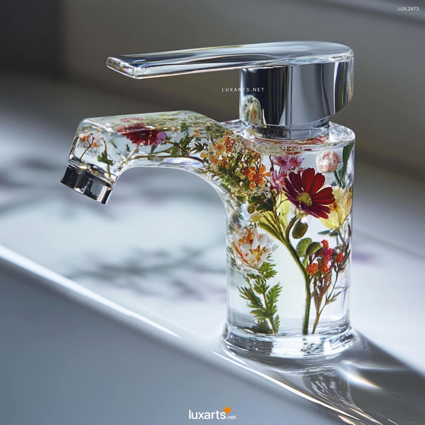 LUX.2473	Flower Inspired Epoxy Resin Faucet – Handcrafted Elegance for Your Home flower faucet 1