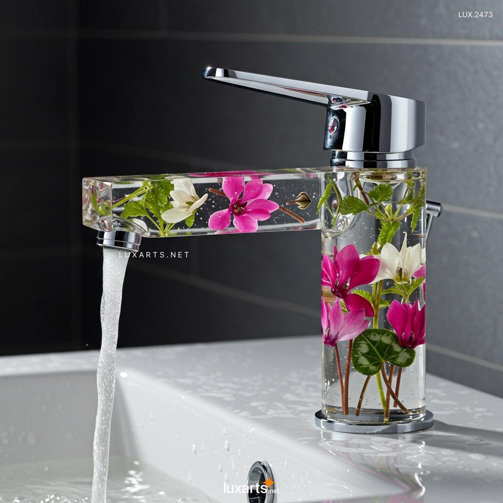 LUX.2473	Flower Inspired Epoxy Resin Faucet – Handcrafted Elegance for Your Home flower faucet 12