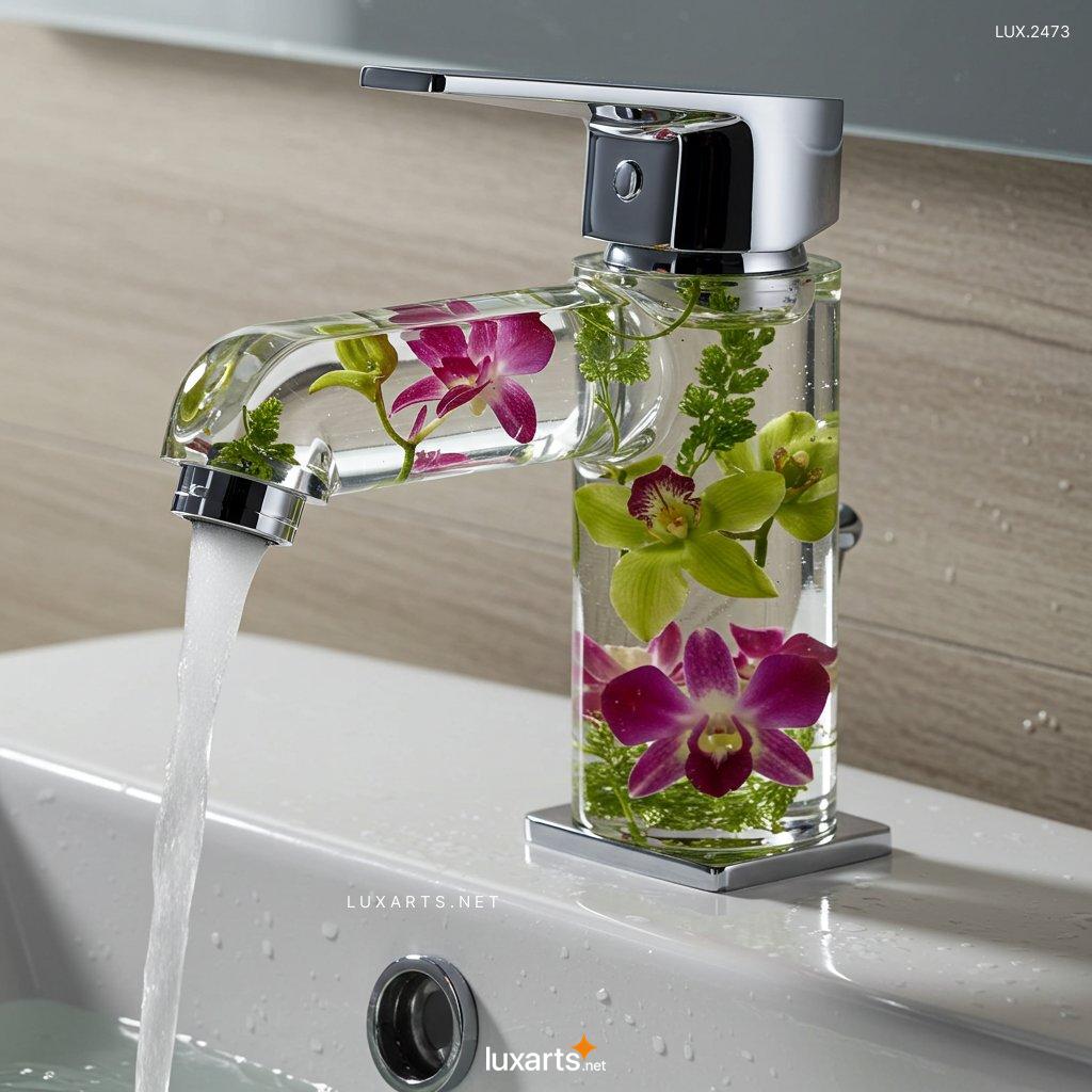 LUX.2473	Flower Inspired Epoxy Resin Faucet – Handcrafted Elegance for Your Home flower faucet 9